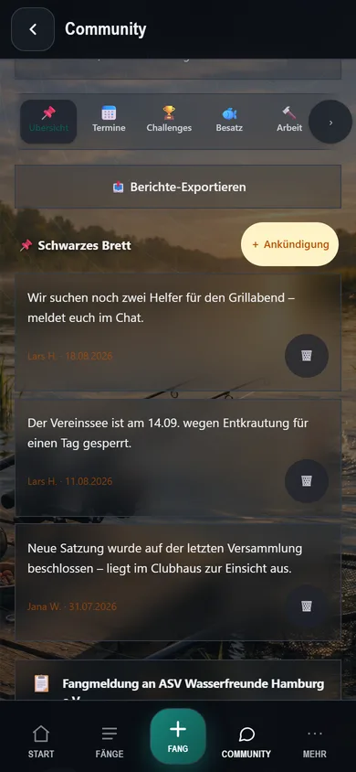 Echter Screenshot der Ansicht „Gruppe & Vereine" in Petri-KI