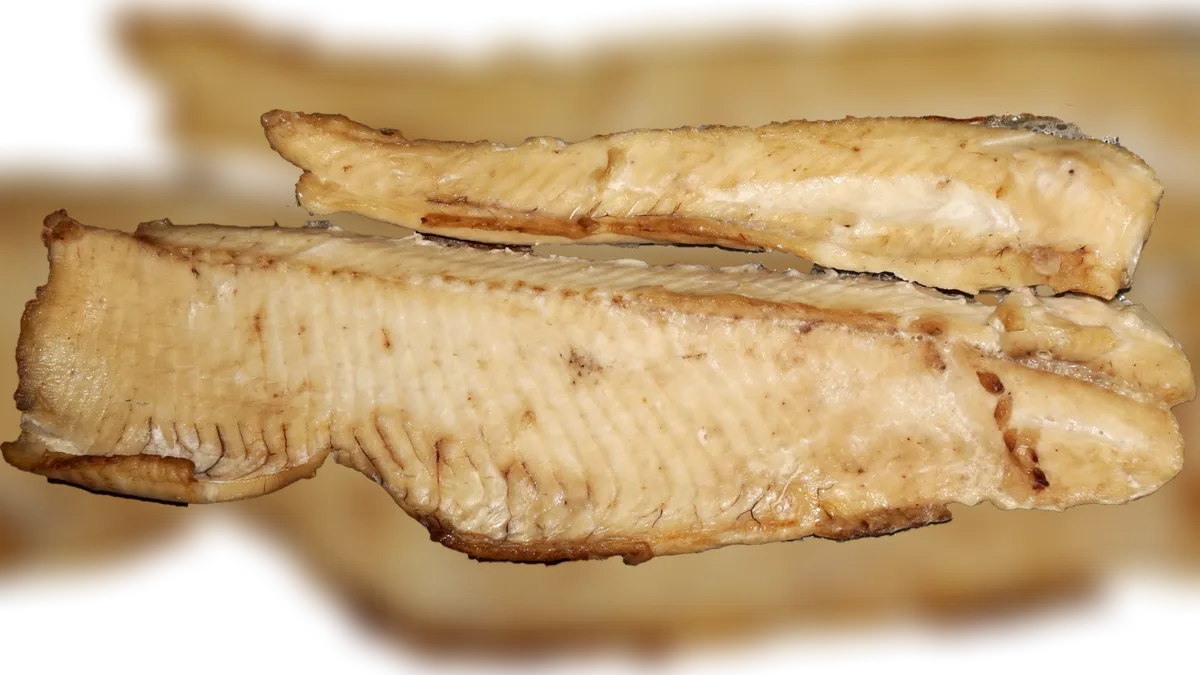 Gebackenes Hechtfilet, Nahaufnahme der Fleischstruktur